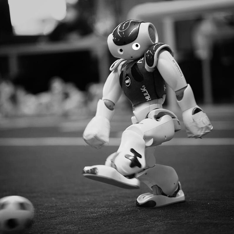 robot playing soccer