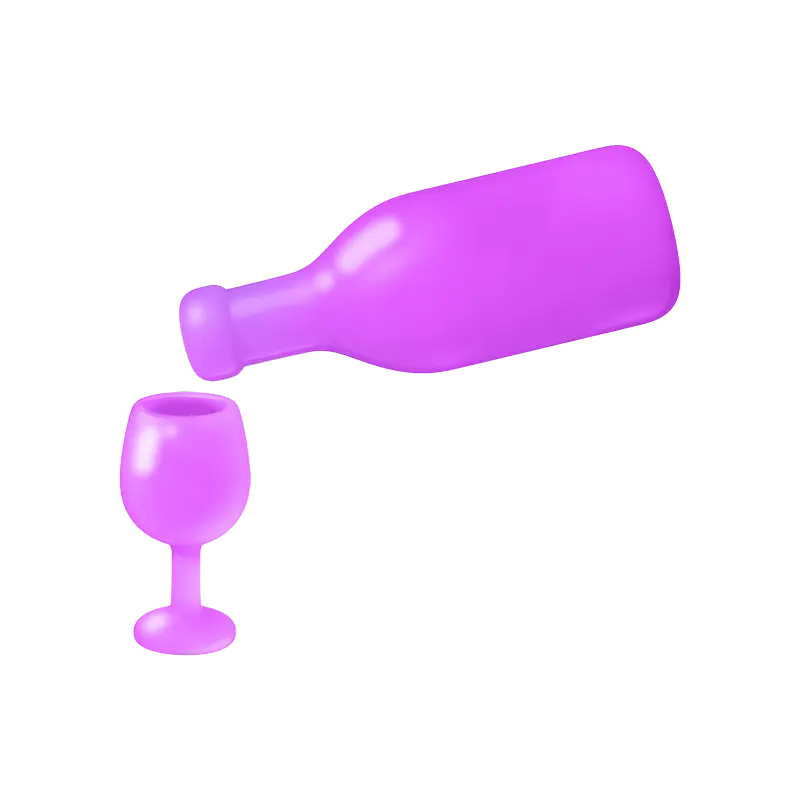 Wine glass and bottle
