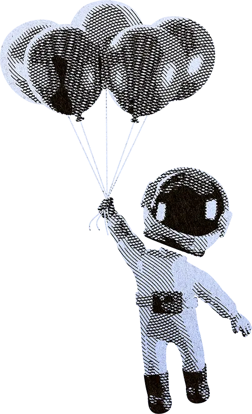 Astronaut with balloons