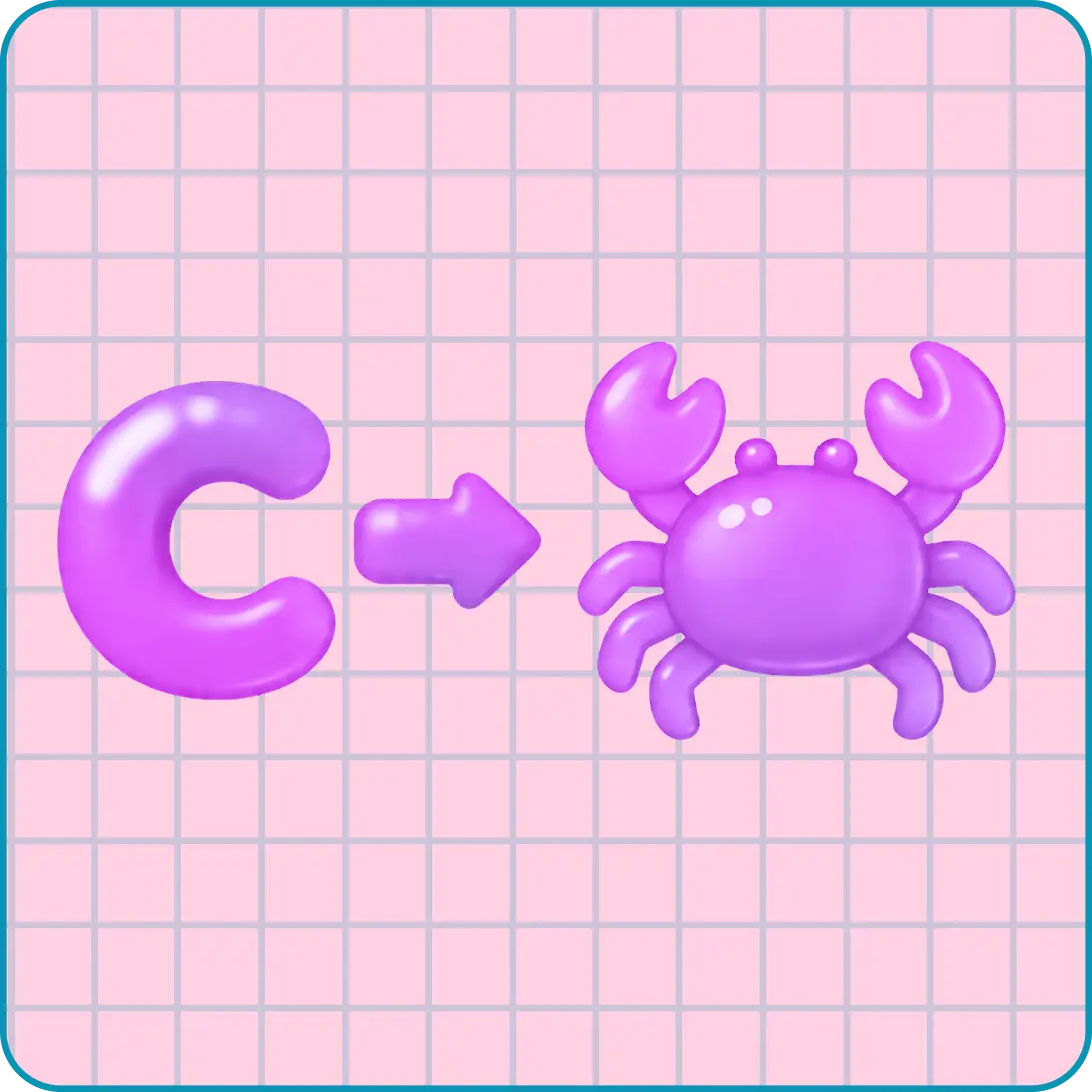 Arrow pointing from C to Rust